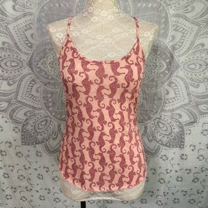 New $46 Urban Outfitters Seahorse Seahorses Thin Tank Top Cami Shirt Pink S